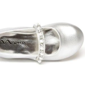 Nina "Nataly-T Flat" Girls Silver Dress Shoes